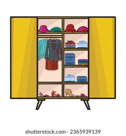 Wardrobe for clothes vector icon. Color vector icon isolated on white background wardrobe for clothes .