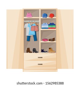 Wardrobe for clothes vector icon.Cartoon vector icon isolated on white background wardrobe for clothes .