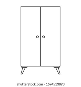 Wardrobe for clothes vector icon.Outline vector icon isolated on white background wardrobe for clothes .