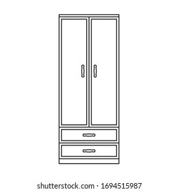 Wardrobe for clothes vector icon.Outline vector icon isolated on white background wardrobe for clothes .