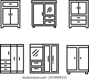 wardrobe collection, set furniture interior accessories house, for bedroom, and home 