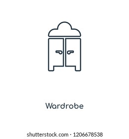 Wardrobe concept line icon. Linear Wardrobe concept outline symbol design. This simple element illustration can be used for web and mobile UI/UX.