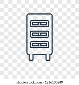 Wardrobe concept vector linear icon isolated on transparent background, Wardrobe concept transparency concept in outline style