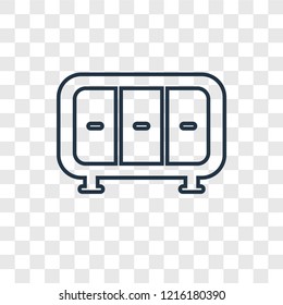 Wardrobe concept vector linear icon isolated on transparent background, Wardrobe concept transparency concept in outline style