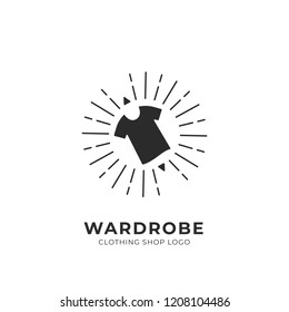 Wardrobe custom selection clothing fashion shop logo simple with shining sun burst