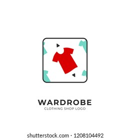 Wardrobe custom selection pick red clothing fashion shop logo badge square stamp