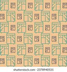 Wardrobe design colorful repeating elements seamless pattern vector illustration background