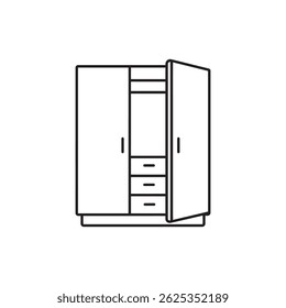 Wardrobe with Double Doors Slightly Open