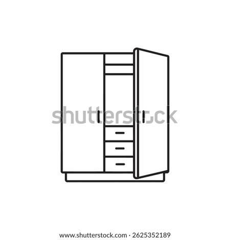 Wardrobe with Double Doors Slightly Open