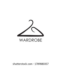 Wardrobe or fashion logo design with using hanger icon design