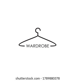 Wardrobe or fashion logo design with using hanger icon design