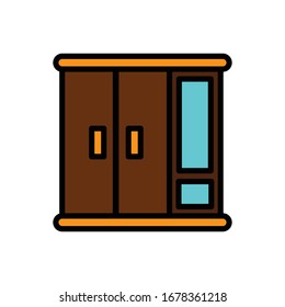 vestuario con ilustración vectorial de línea rellena