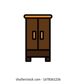 wardrobe with filled line vector illustration