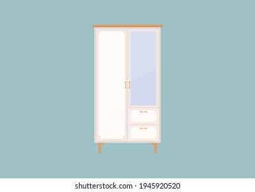 wardrobe. Flat design of wardrobe icon on isolated background. Vector illustration