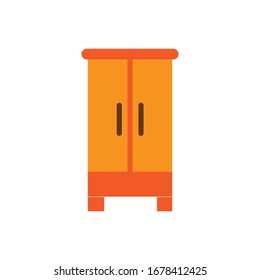 Wardrobe with flat icon illustration