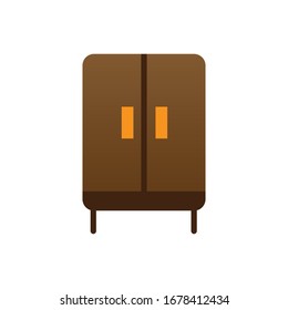 Wardrobe with flat icon illustration
