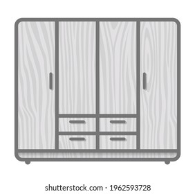 wardrobe flat icon isolated design