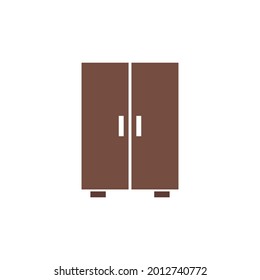 Schrank-Flachsymbol auf weißem Hintergrund