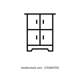 Wardrobe flat icon. Single high quality outline symbol for web design or mobile app.  Wardrobe thin line signs for design logo, visit card, etc. Outline pictogram EPS10
