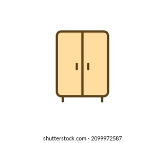 Wardrobe flat icon. Single high quality outline symbol for web design or mobile app.  House thin line signs for design logo, visit card, etc. Outline pictogram EPS10