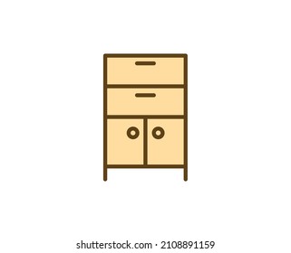 Wardrobe flat icon. Single high quality outline symbol for web design or mobile app.  House thin line signs for design logo, visit card, etc. Outline pictogram EPS10