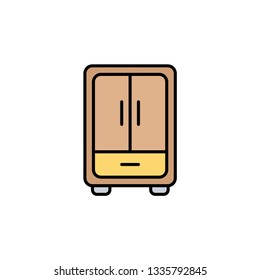 Wardrobe flat vector icon sign symbol