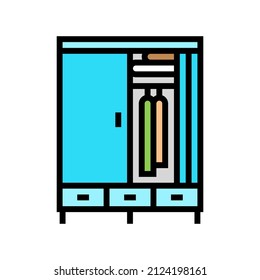 wardrobe furniture color icon vector. wardrobe furniture sign. isolated symbol illustration
