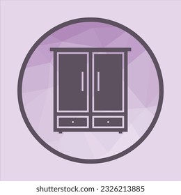 wardrobe furniture icon for clothes, vector logo icon