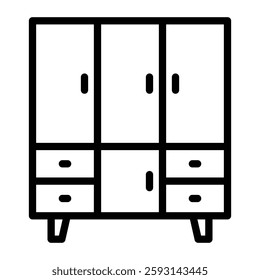 Wardrobe Glyph Icon Design For Personal nad Commercial Use