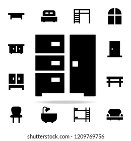 wardrobe glyph icon. Furniture icons universal set for web and mobile