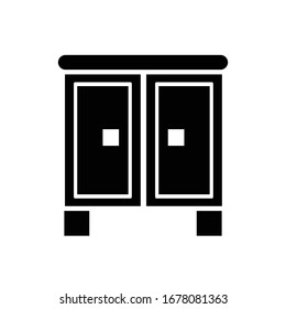 Wardrobe with glyph icon illustration