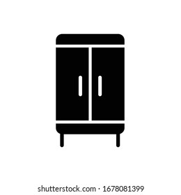 Wardrobe with glyph icon illustration