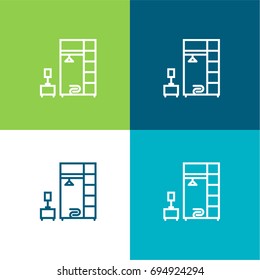 Wardrobe green and blue material color minimal icon or logo design