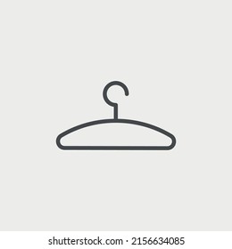 Wardrobe hanger checkroom thin editable line icon Vector Pictogram