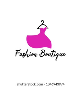 Wardrobe hanger logo, Fashion, dry cleaning, clothing store vector icon. Logo for Atelier, wedding boutique, women's clothing store. Vector template of the brand for the fashion designer. 