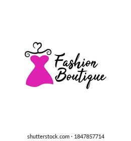 Wardrobe hanger logo, Fashion, dry cleaning, clothing store vector icon. Logo for Atelier, wedding boutique, women's clothing store. Vector template of the brand for the fashion designer. 