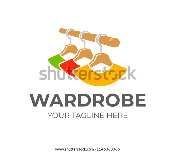Wardrobe Hangers Clothes Logo Design Wardrobe Stock Vector (Royalty