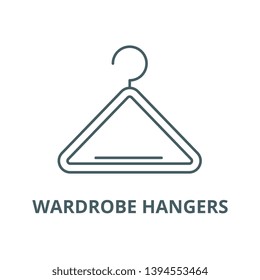 Wardrobe hangers vector line icon, linear concept, outline sign, symbol