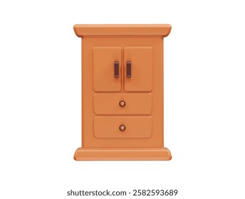 Wardrobe icon 3d render illustration