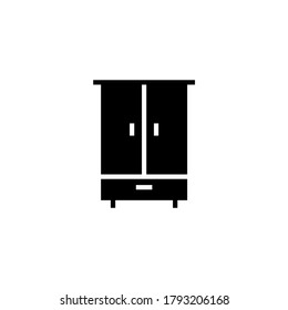 Wardrobe-Symbol auf schwarz-weißem Hintergrund, gefüllt
