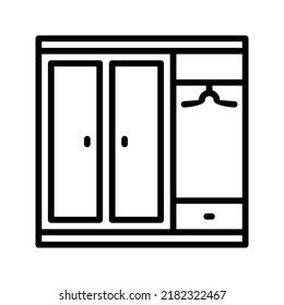 Wardrobe icon black outline vector