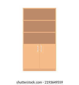 Wardrobe icon. Bookshelf. Cupboard. Color silhouette. Front view. Vector simple flat graphic illustration. Isolated object on a white background. Isolate.