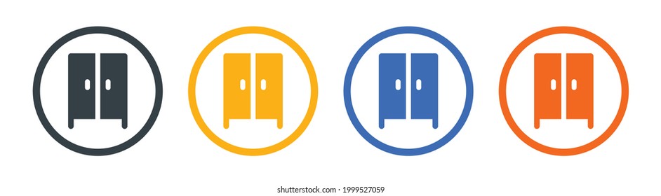 Wardrobe icon design. Clothing storage symbol. furniture and household concept.