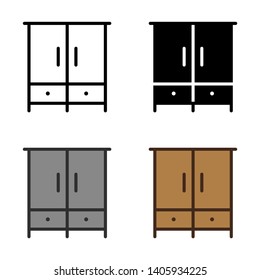 Wardrobe Icon with Different Color and Style