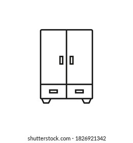 wardrobe icon element of furniture icon for mobile concept and web apps. Thin line wardrobe icon can be used for web and mobile. Premium icon on white background