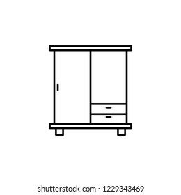 wardrobe icon. Element of outline furniture icon. Thin line icon for website design and development, app development. Premium icon