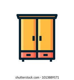 wardrobe icon  filled outline 