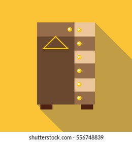 Wardrobe icon. Flat illustration of wardrobe vector icon for web