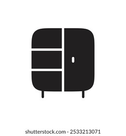 Icono de armario Ilustración de línea plana