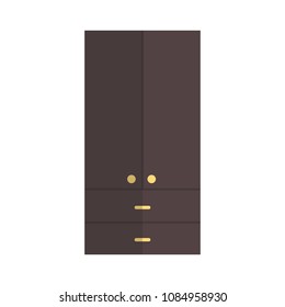 wardrobe icon in flat style isolated vector illustration on white transparent background